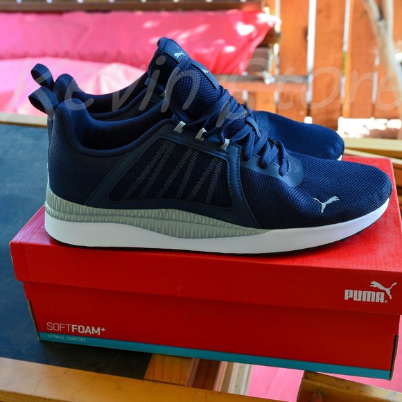 PUMA Mens Pacer Net Cage Trainers Sneakers Running Shoes Navy‎ main image 9